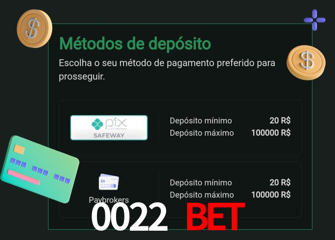 O cassino 0022 Bet oferece uma grande variedade de métodos de pagamento